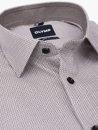 OLYMP Shirt Level 5 Loose Hooks Taupe