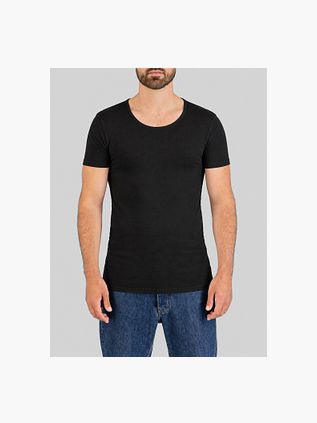 Garage Stretch Basic Black Deep O-Neck