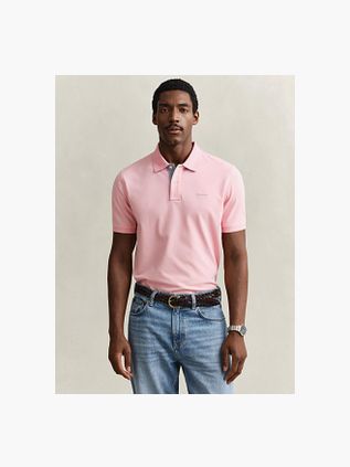 Gant Contrast Piqué Polo Shirt Bubbelgum Pink