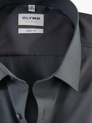 OLYMP Shirt Level 5 Body Fit Anthracite