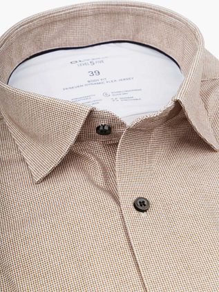 OLYMP Shirt Level 5 24/Seven Pied De Poule Brown