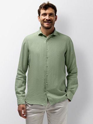 State Of Art Shirt Linen Light Green
