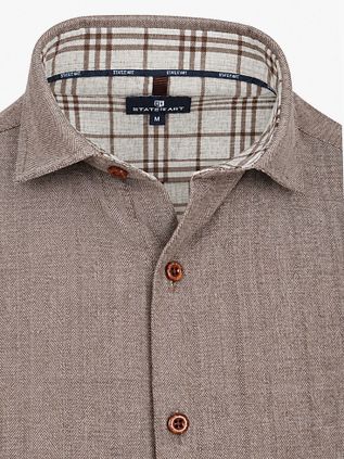 State Of Art Chemise Herringbone Marron