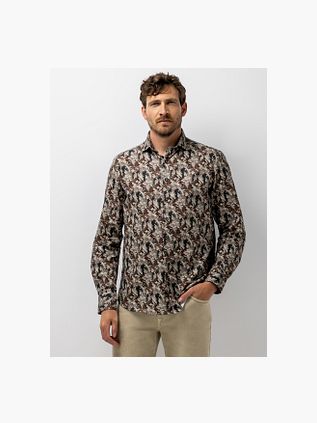 State of Art Shirt Twill Leaf Print