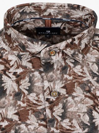 State of Art Shirt Twill Leaf Print