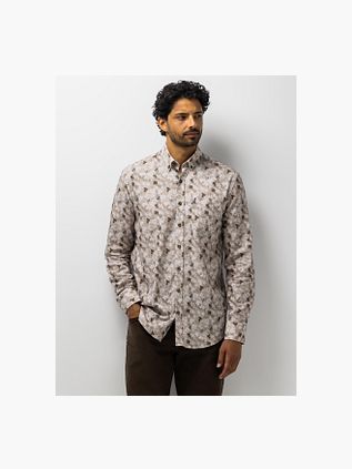 State Of Art Skjorte Blomsterprint Brun