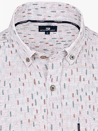 State of Art Shirt Poplin Print Beige Multicolor