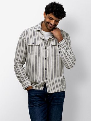 State Of Art Overshirt Stripes Blue