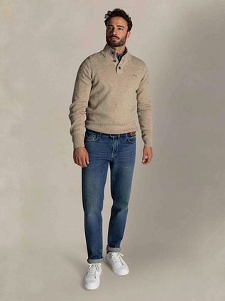 NZA Pullover Mocker Conor Melange Warm Beige