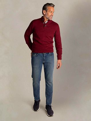 NZA Pullover Mocker Conor Melange Cherry Red
