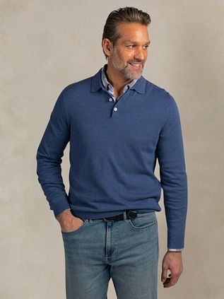 NZA Langærmet Knitted Polo Blå