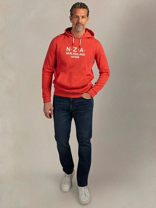 NZA Hoodie French Rib Garment Washed Red