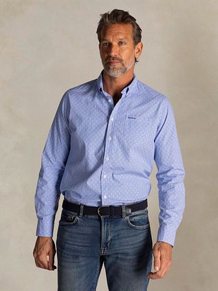 NZA Shirt Tuki Jacquard Print Blauw