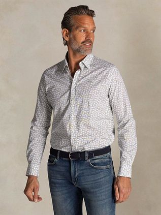 NZA Skjorta Oban Poplin Flower Print Grön