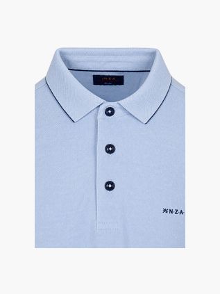 NZA Longsleeve Polo Hamton Piqué Bleu