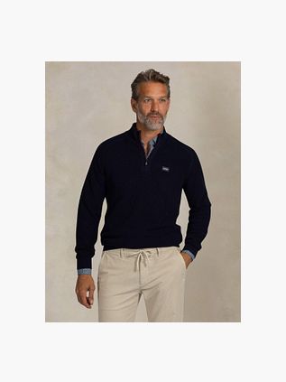 NZA Half Zip Slub Navy Knit Oxford