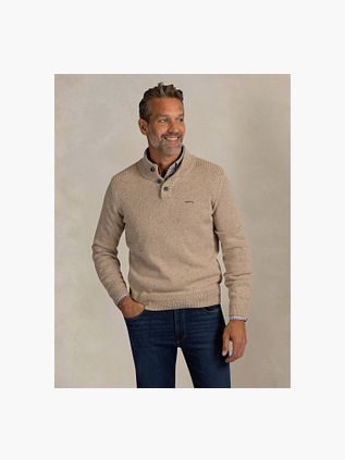 NZA Pullover Mocker Eltham Knit Melange Tan Sand