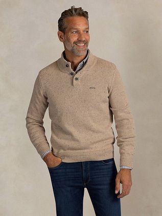 NZA Pullover Mocker Eltham Knit Melange Tan Sand