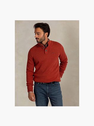 NZA Pullover Mocker Eltham Knit Melange Rusty Orange