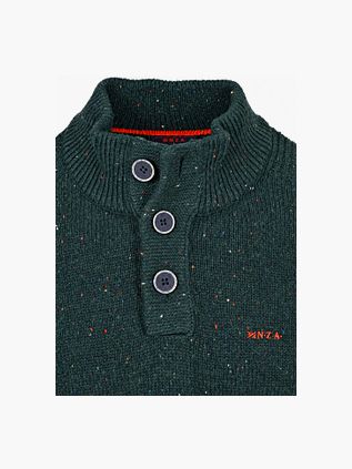 NZA Pullover Mocker Eltham Knit melange dark hunter green