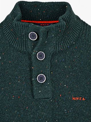 NZA Pullover Mocker Eltham Knit melange dark hunter green