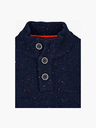 NZA Pullover Mocker Eltham Knit melange Oxford navy