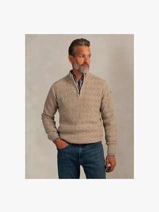 NZA Half Zip Swirl Kymara Naps Knit Mélange Beige