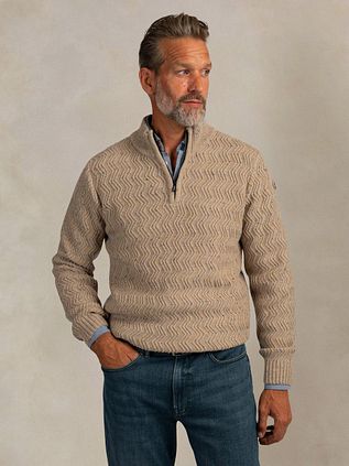 NZA Half Zip Swirl Kymara Naps strik melange beige