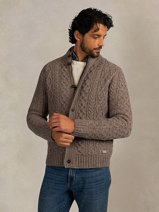 NZA Pullover Cable Wool Taupe
