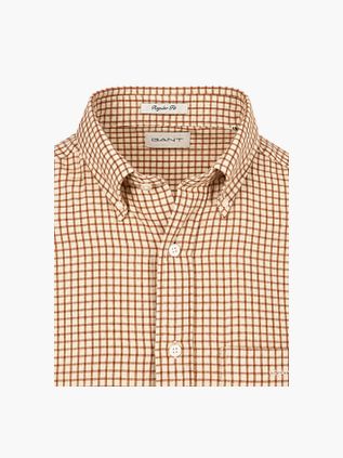 Gant Shirt Flannel Check Caramel