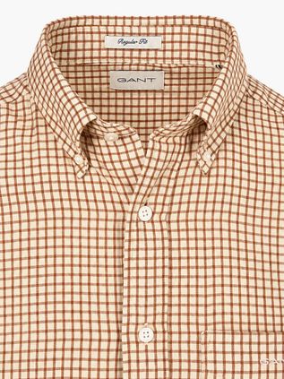 Gant Shirt Flannel Check Caramel