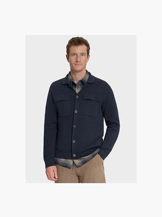No Excess Cardigan Full Button Heavy Knit Navy