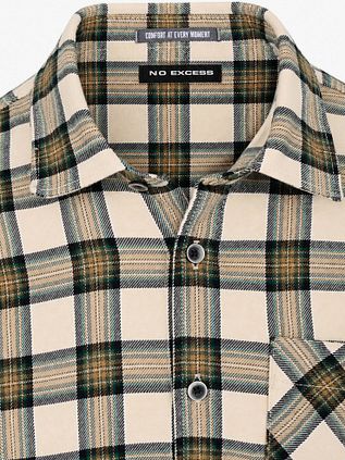 No Excess Chemise Yarn Dyed Check Beige