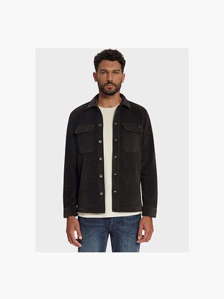 No Excess Overshirt Full Button Rib Sweat Brown