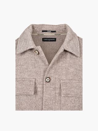 No Excess Koszula overshirt Full Button Jacquard Greige