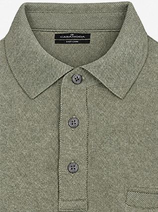 CASAMODA Longsleeve Polo Structure Green