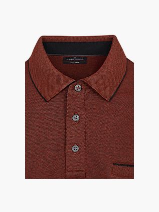 CASAMODA Longsleeve Polo Structure Brique