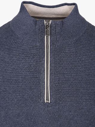 CASAMODA Halfzip Pullover Solid Blau