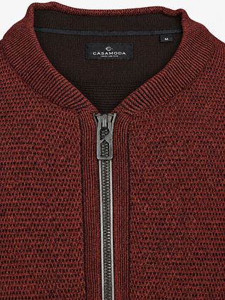 CASAMODA Cardigan Zip Structure Brique