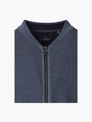 Casa Moda Vest Lynlås Mørkeblå Struktur