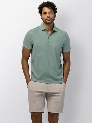 State of Art Polo Shirt Leaf Piqué Jade