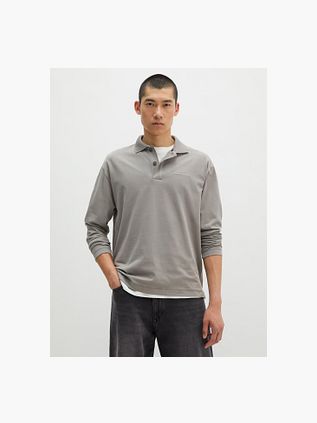 Marc O'Polo Longsleeve Heavy Polo Shirt Graphite Dust