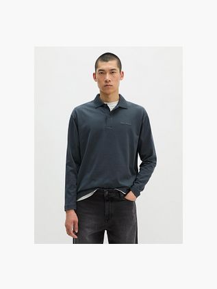 Marc O'Polo Longsleeve Heavy Poloshirt Peppercorn Grey