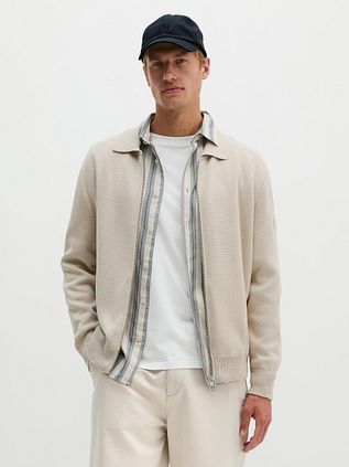 Marc O'Polo Cardigan Zip Grey Silk