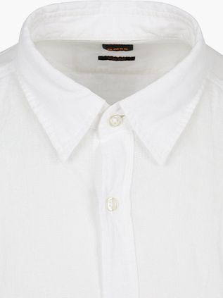 BOSS Relegant Overhemd Linnen Wit