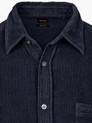 BOSS Relegant Overhemd Corduroy Navy