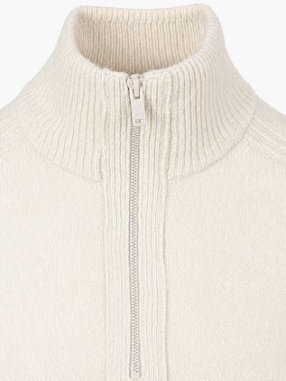 BOSS Awoolio Half Zip Sweater Ecru