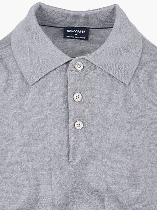 Polo Olymp Manches Longues Laine Gris