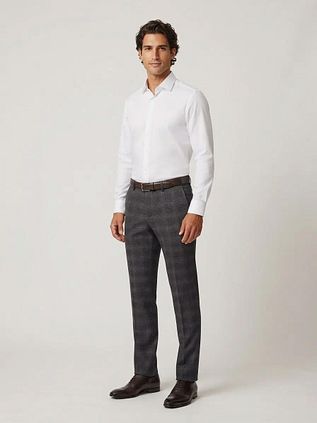 Alberto Barista Wool Chino Glencheck Anthracite