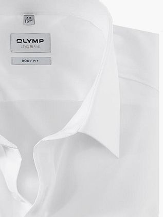 OLYMP Level 5 Body Fit Short Sleeve Shirt White